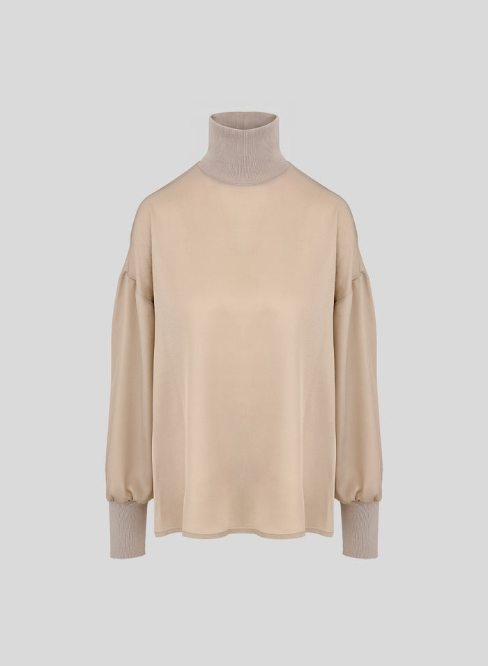 SILK BLEND TWILL BLOUSE