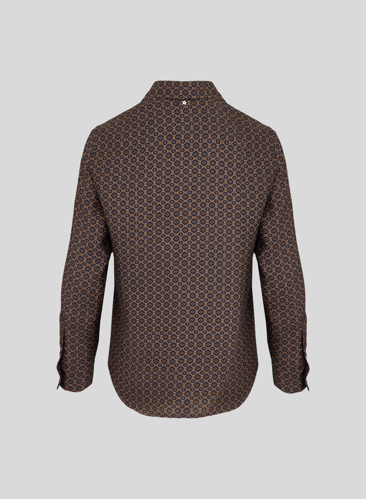 CAMICIA CLASSICA IN SETA CON STAMPA CRAVATTA GEOMETRICA