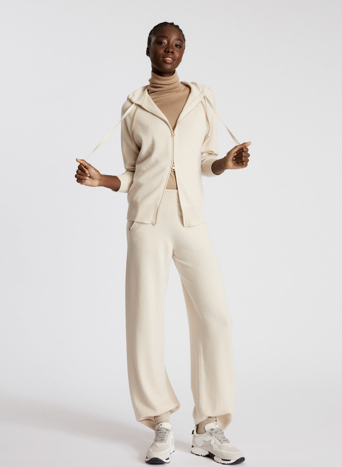 WOOL, SILK AND CASHMERE PANTS