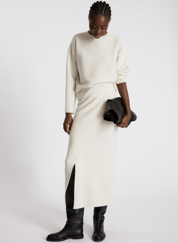 WOOL, SILK AND CASHMERE MIDI SKIRT
