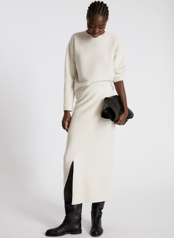 WOOL, SILK AND CASHMERE MIDI SKIRT