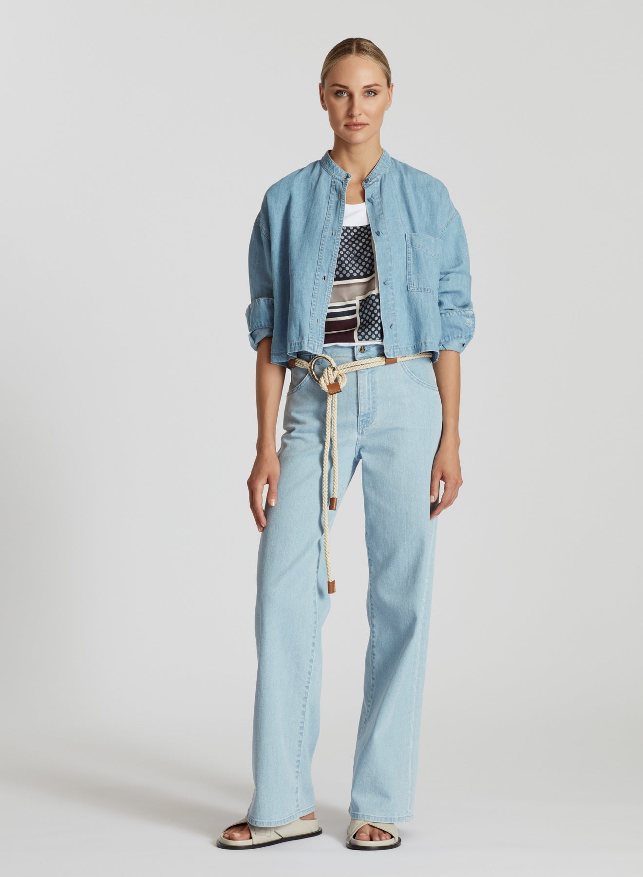 COTTON T-SHIRT WITH SILK TWILL PRINT