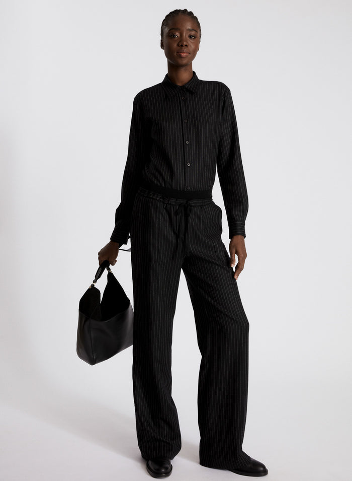 PINSTRIPE LIGHTWEIGHT WOOL SHIRT
