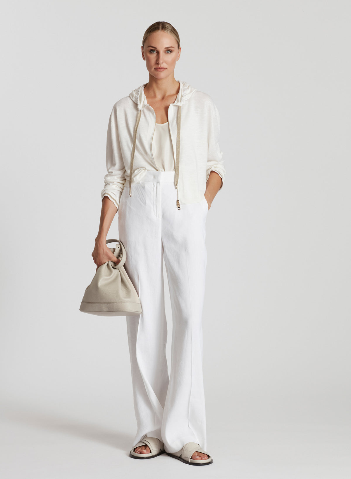 PANTALONI SARTORIALI IN MISTO LINO