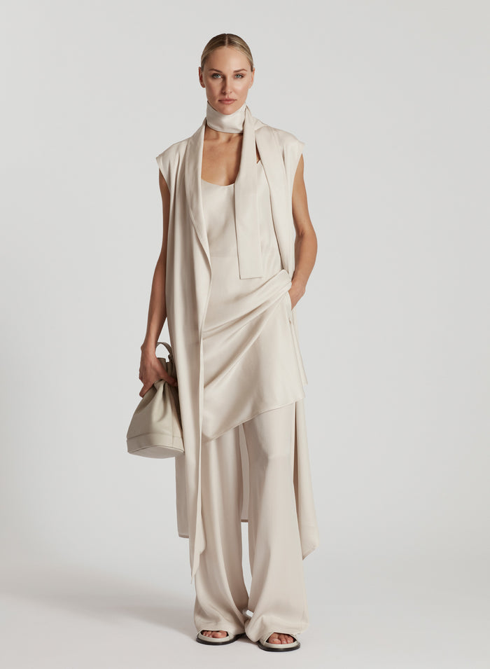SILK TWILL PALAZZO PANTS