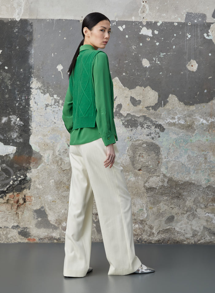 WOOL JACQUARD PANTS