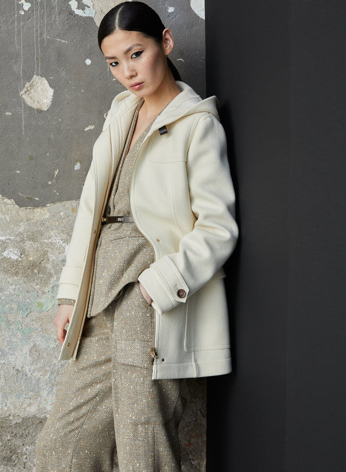 WOOL AND CASHMERE HOODED COAT