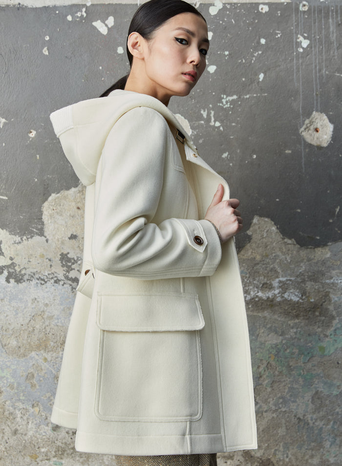 WOOL AND CASHMERE HOODED COAT