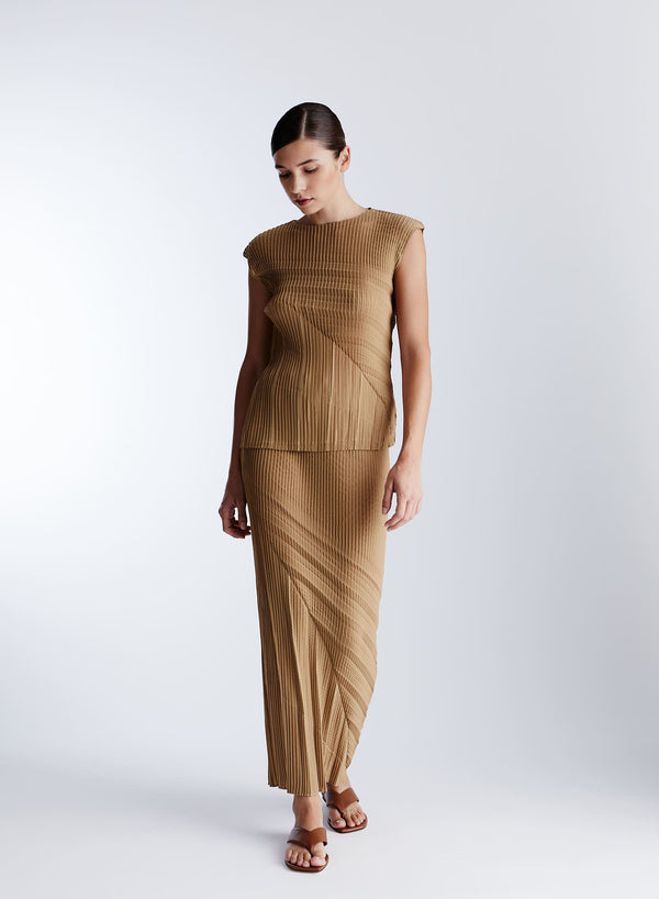 TWILL PLEATED TOP