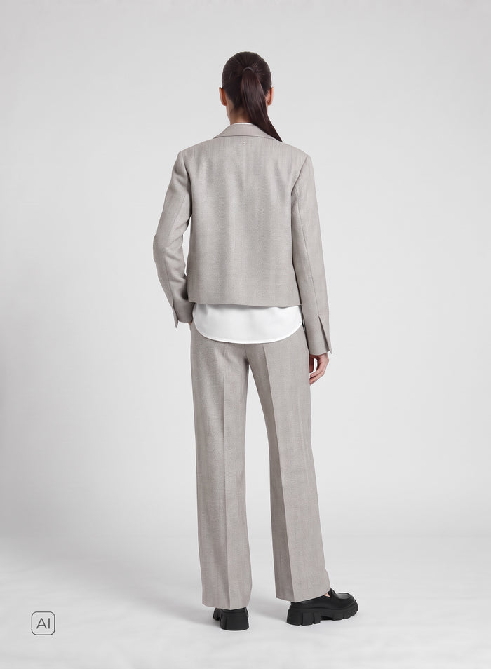 GIACCA CORTA IN RESCA DI LANA, ALPACA E SETA
