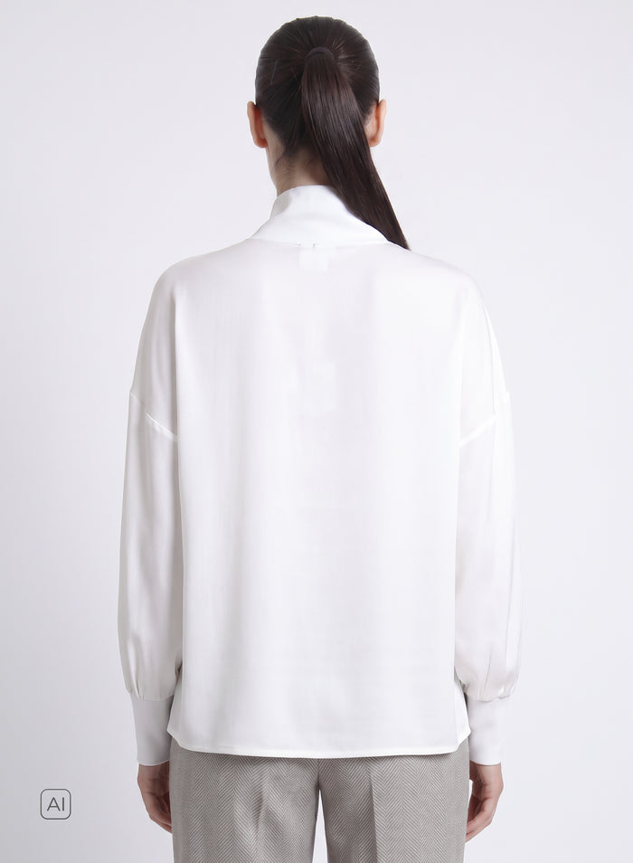 BLUSA IN TWILL DI MISTO SETA