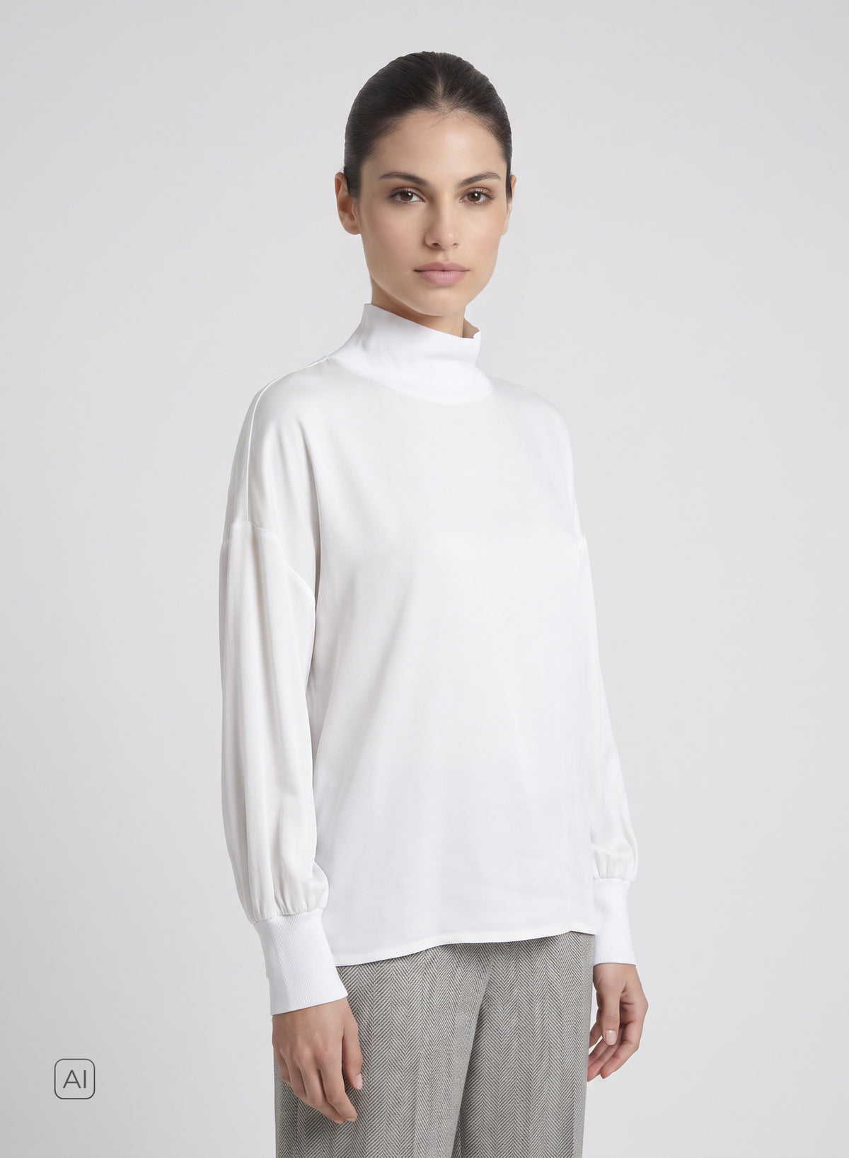 BLUSA IN TWILL DI MISTO SETA