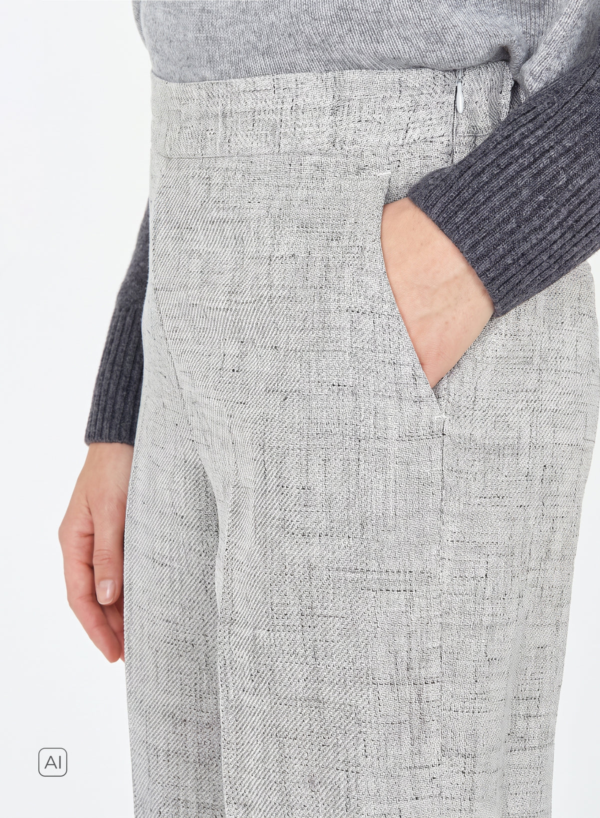 PANTALONI SARTORIALI IN LANA, ALPACA E LINO