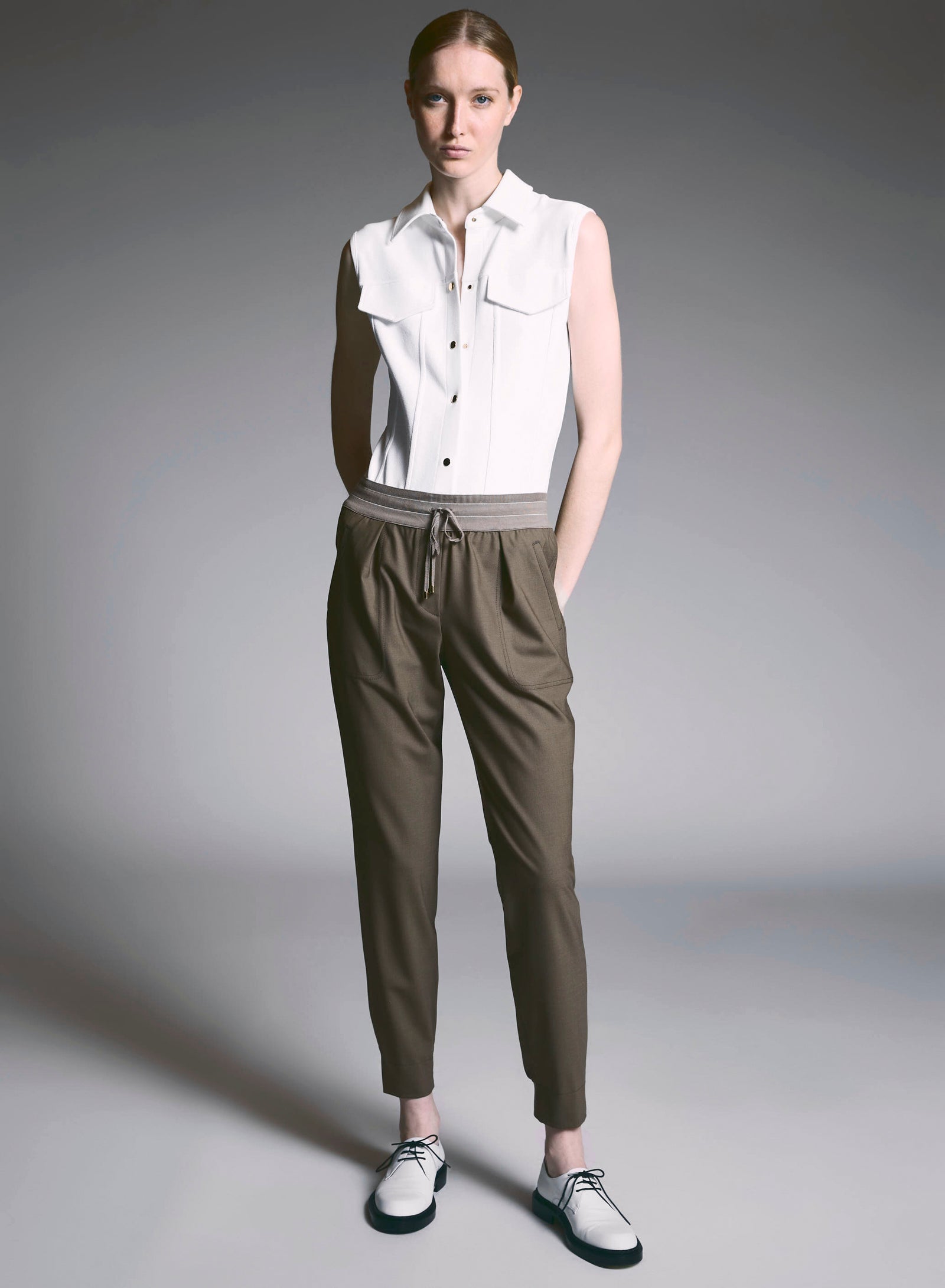JOGGERS IN TELA UNITA DI LANA STRETCH