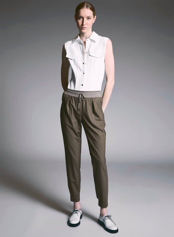 JOGGERS IN TELA UNITA DI LANA STRETCH