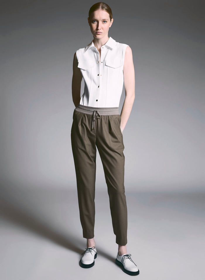 JOGGERS IN TELA UNITA DI LANA STRETCH