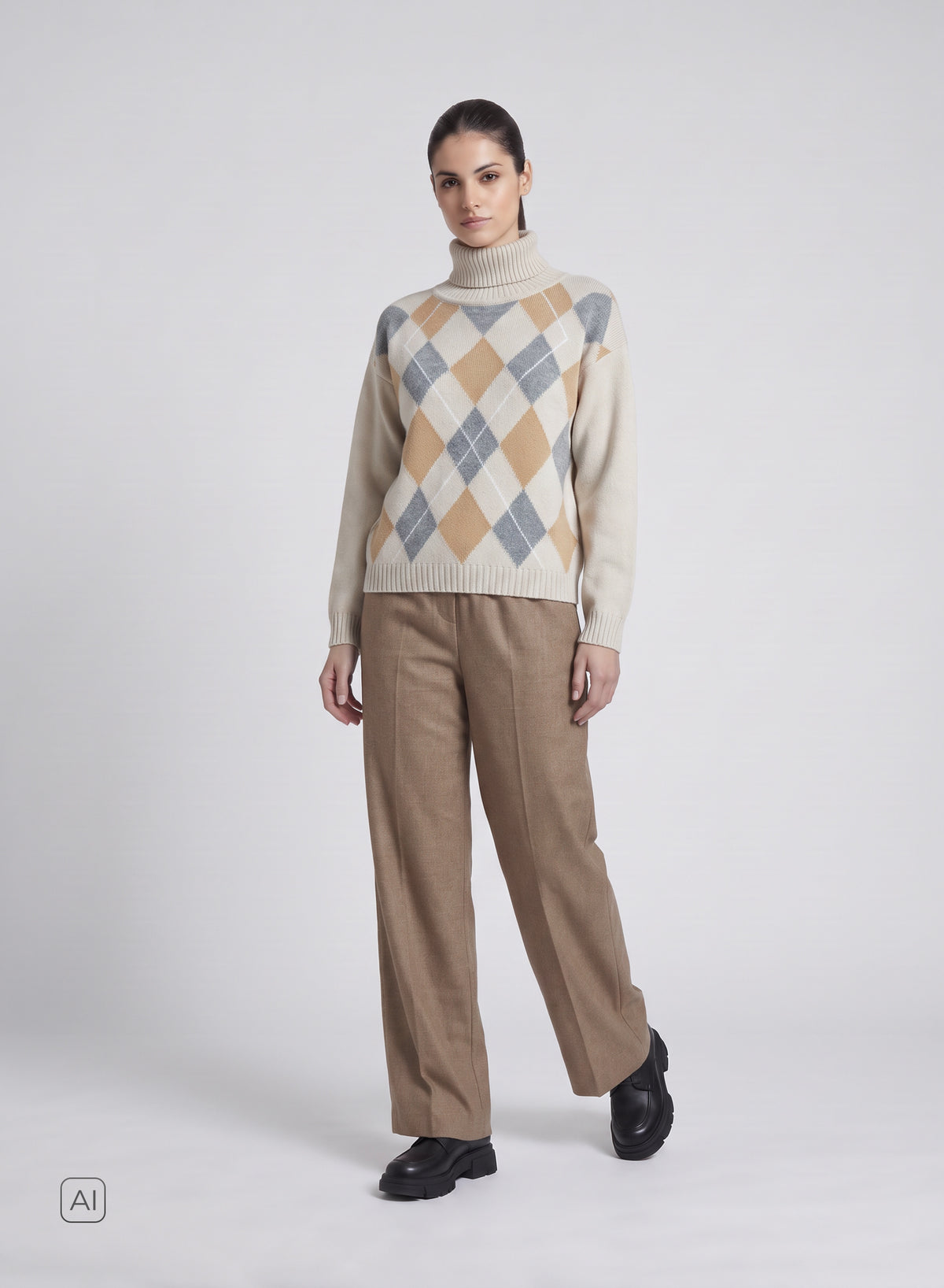 PANTALONI IN FLANELLA STRETCH