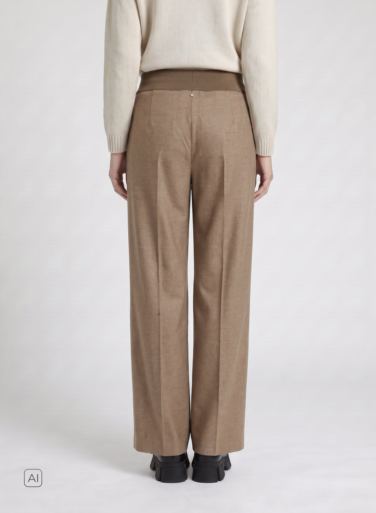 PANTALONI IN FLANELLA STRETCH
