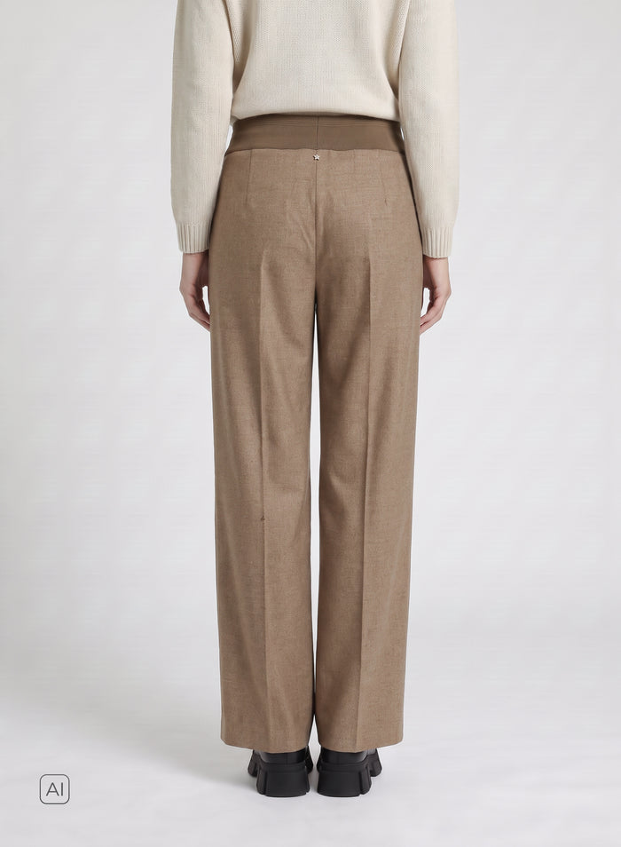 PANTALONI IN FLANELLA STRETCH