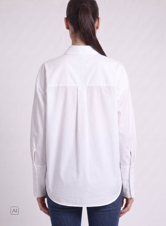 CAMICIA OVERSIZE IN POPELINE DI COTONE