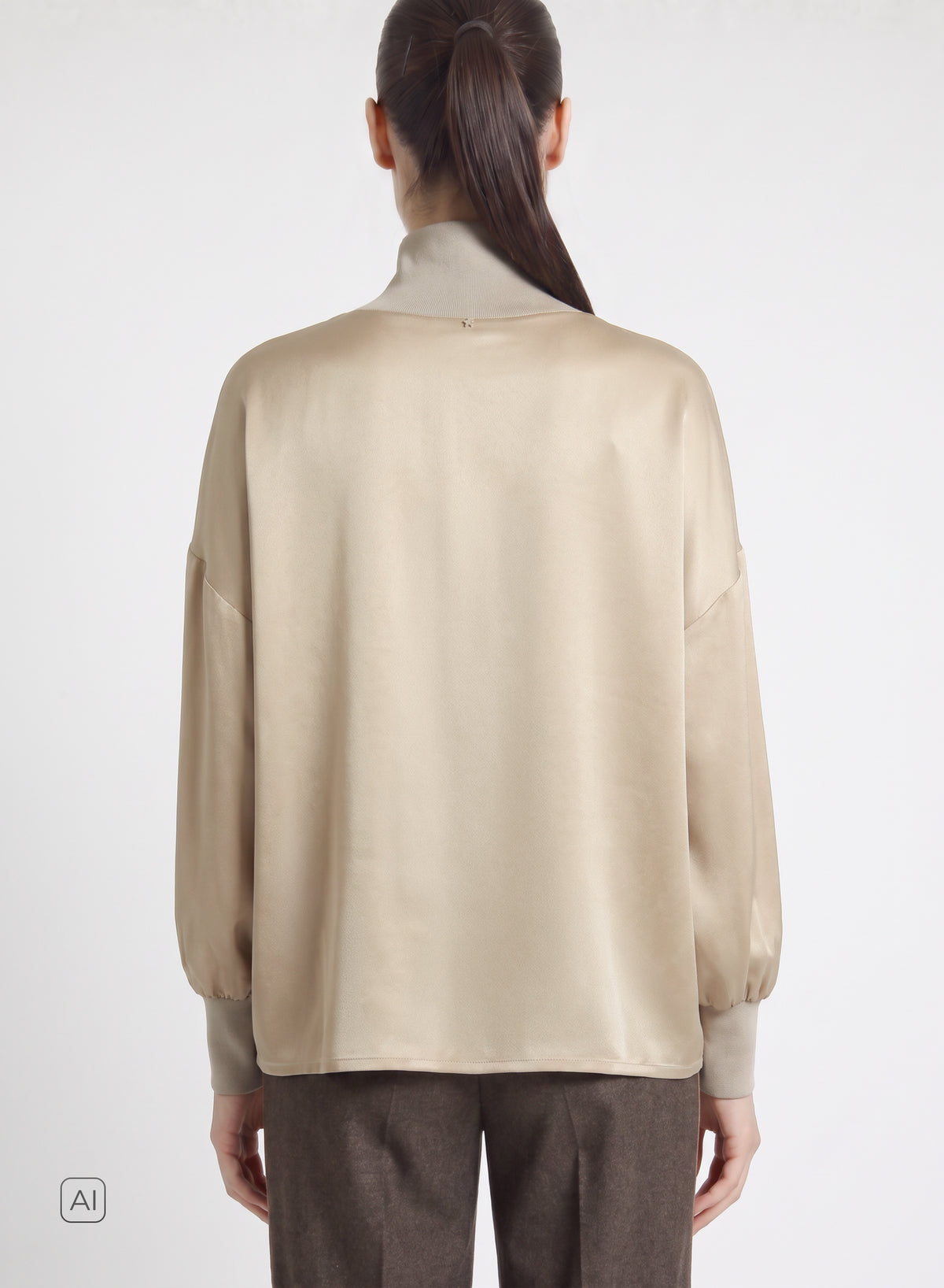 BLUSA IN TWILL DI MISTO SETA