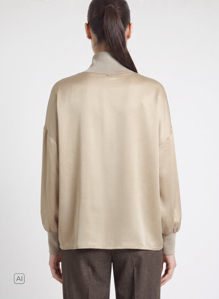 BLUSA IN TWILL DI MISTO SETA