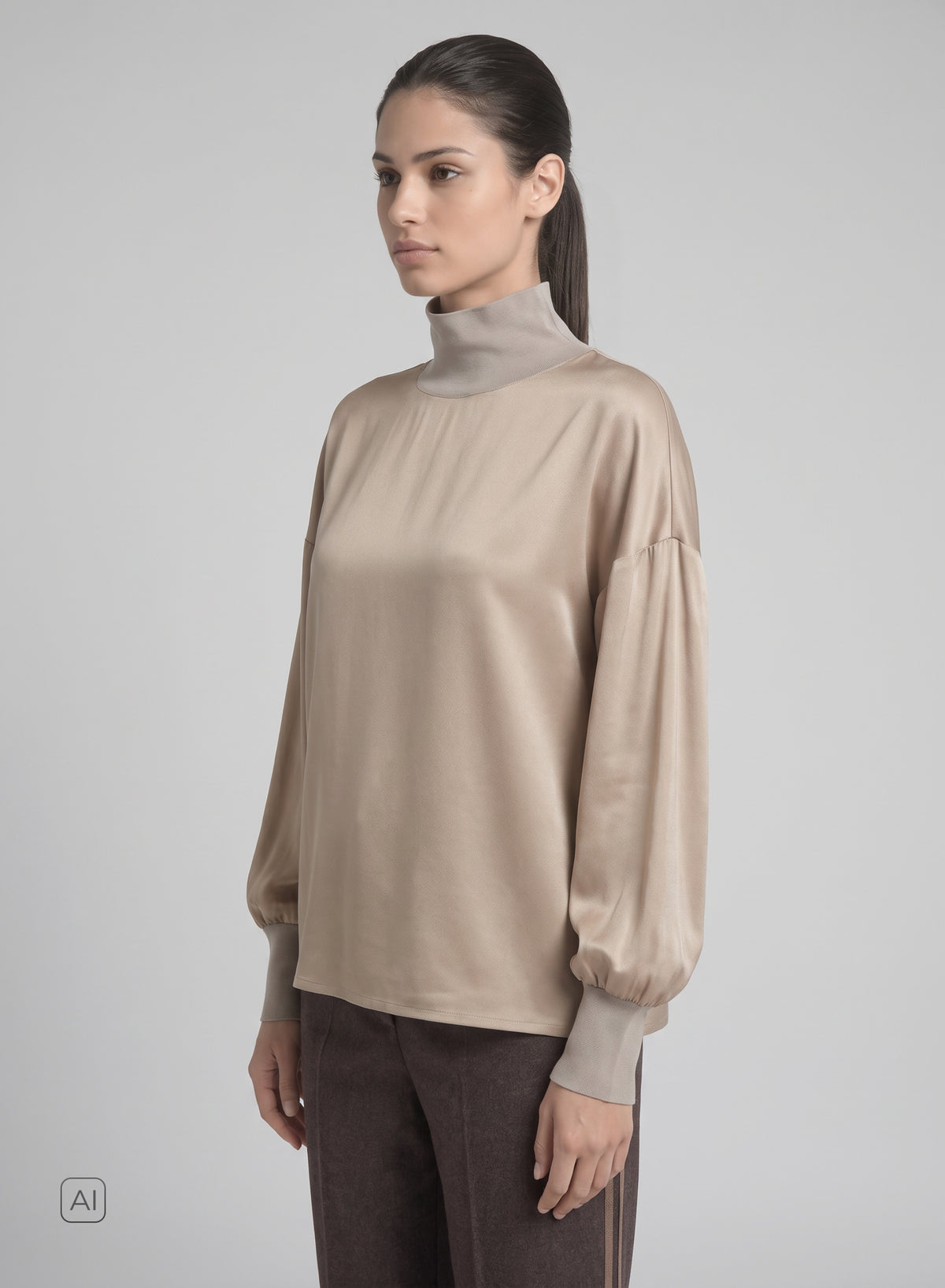 BLUSA IN TWILL DI MISTO SETA