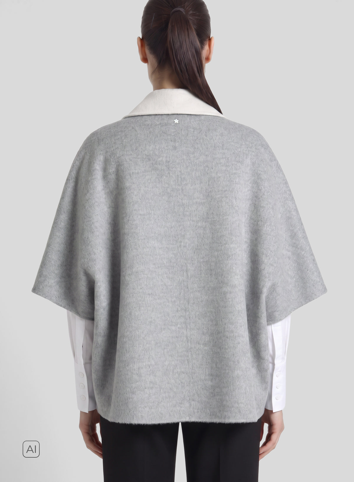 VIRGIN WOOL AND ANGORA DOUBLE PEACOAT