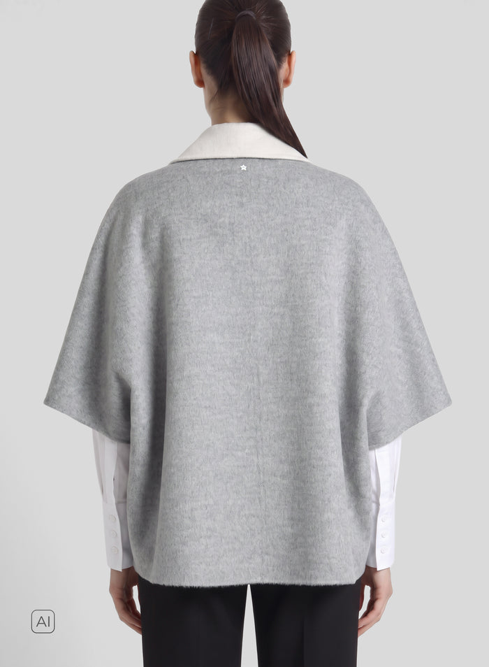 VIRGIN WOOL AND ANGORA DOUBLE PEACOAT