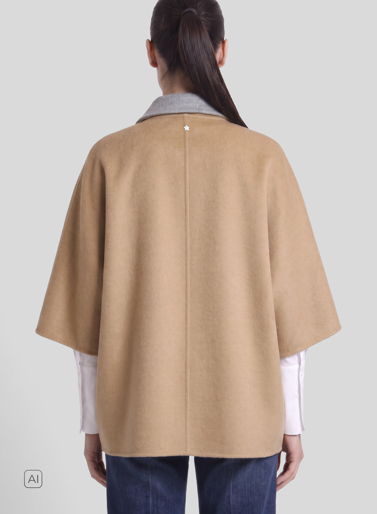VIRGIN WOOL AND ANGORA DOUBLE PEACOAT