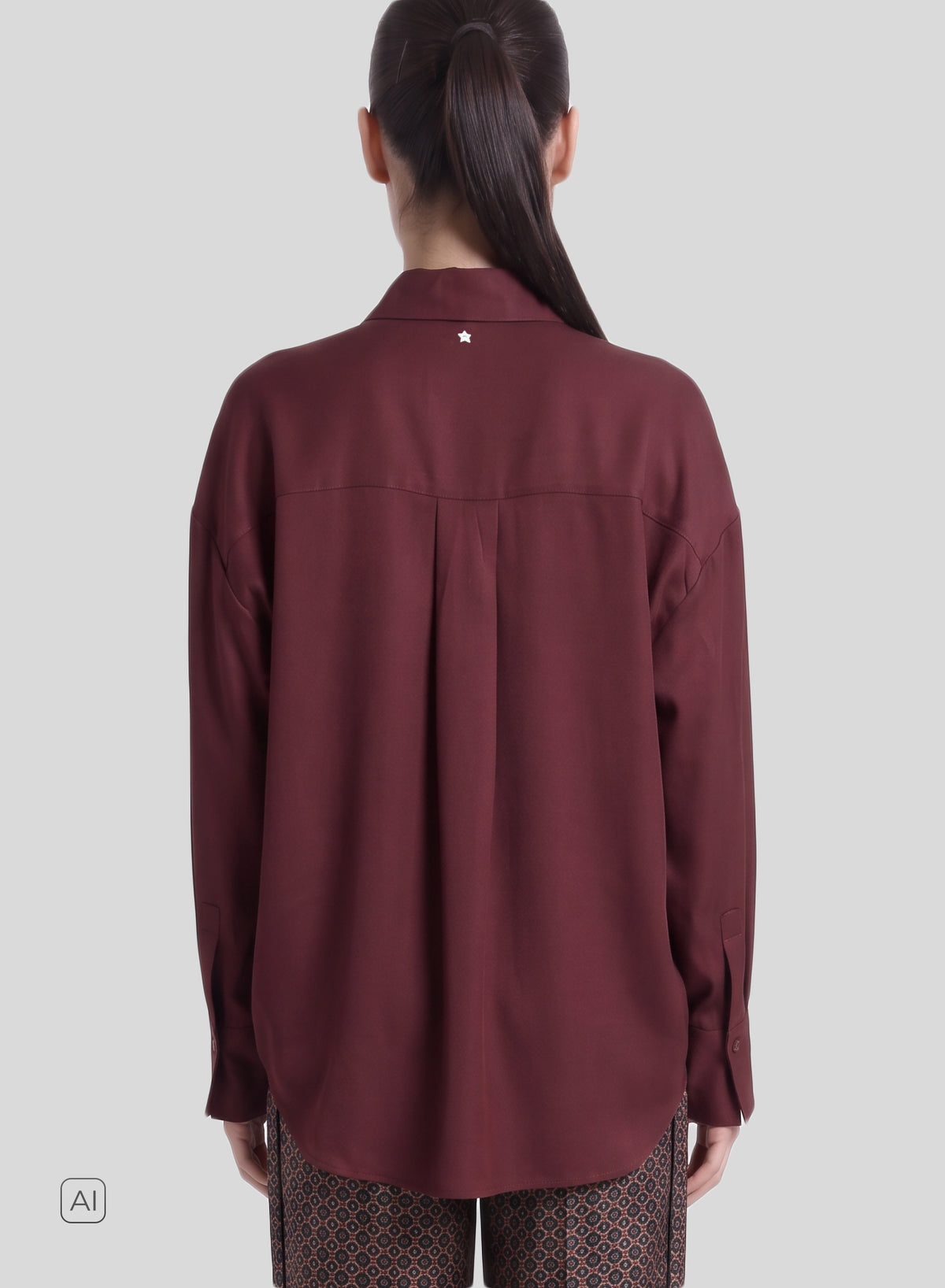 CAMICIA CLASSICA IN TWILL DI MISTO SETA