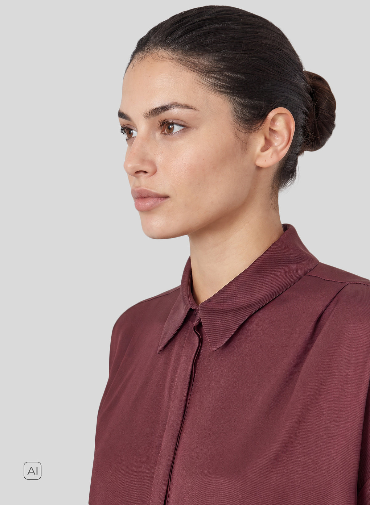 CAMICIA CLASSICA IN TWILL DI MISTO SETA
