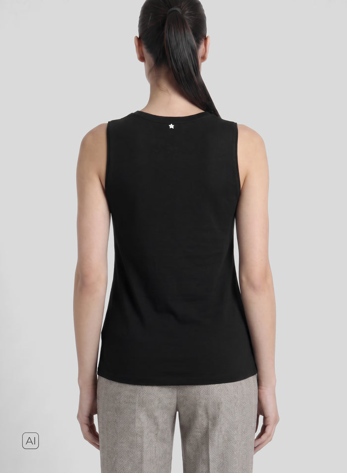 TOP IN TWILL DI MISTO SETA