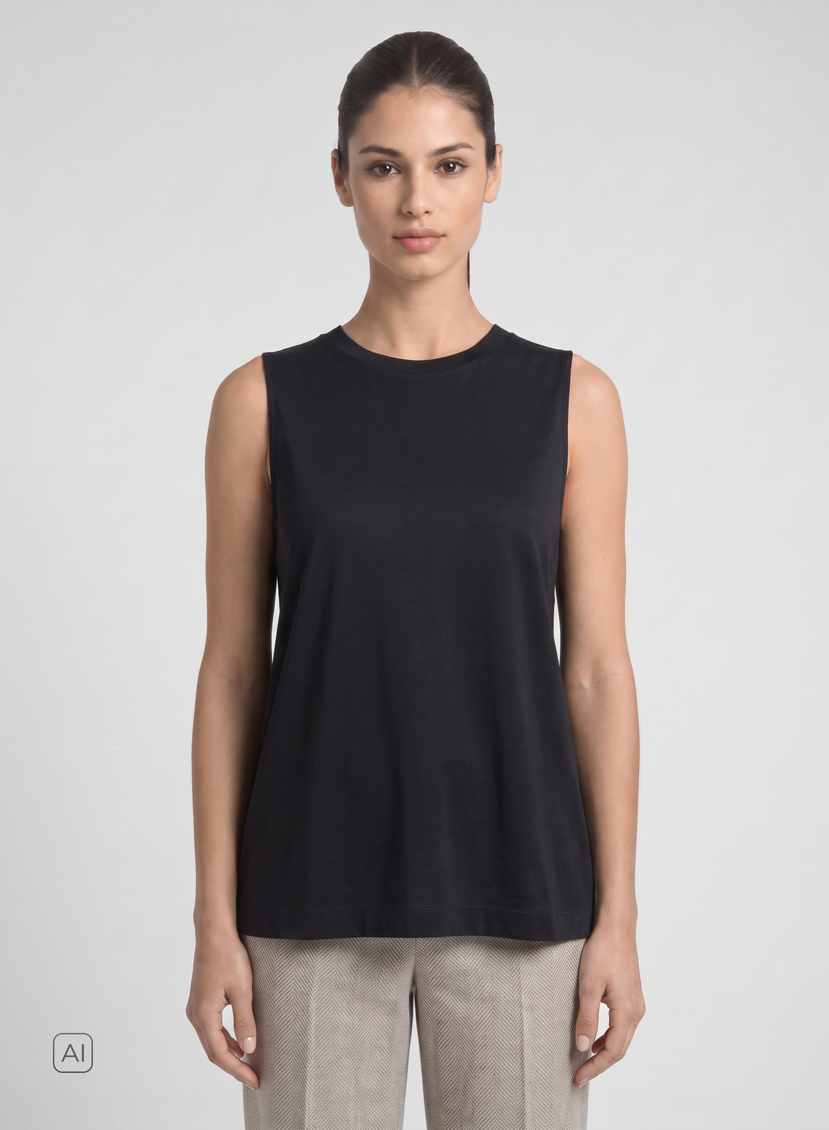 TOP IN TWILL DI MISTO SETA