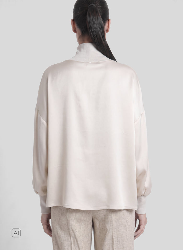 BLUSA IN TWILL DI MISTO SETA