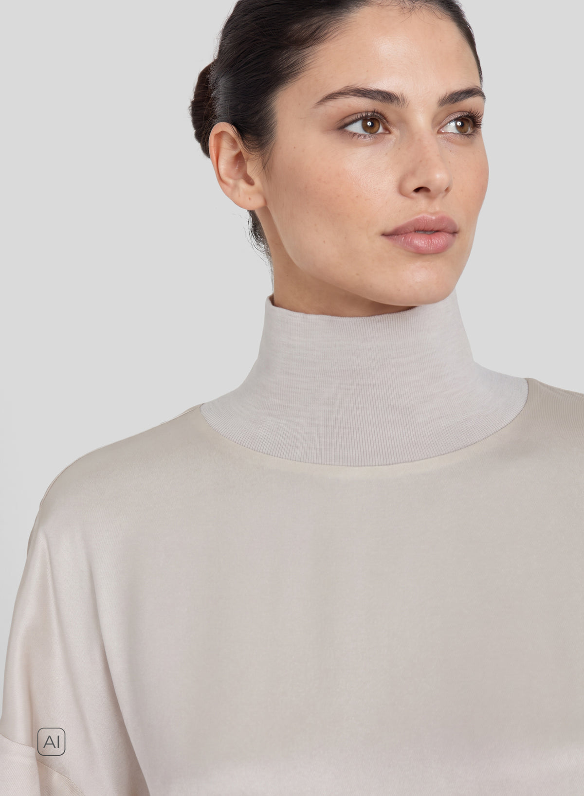 BLUSA IN TWILL DI MISTO SETA