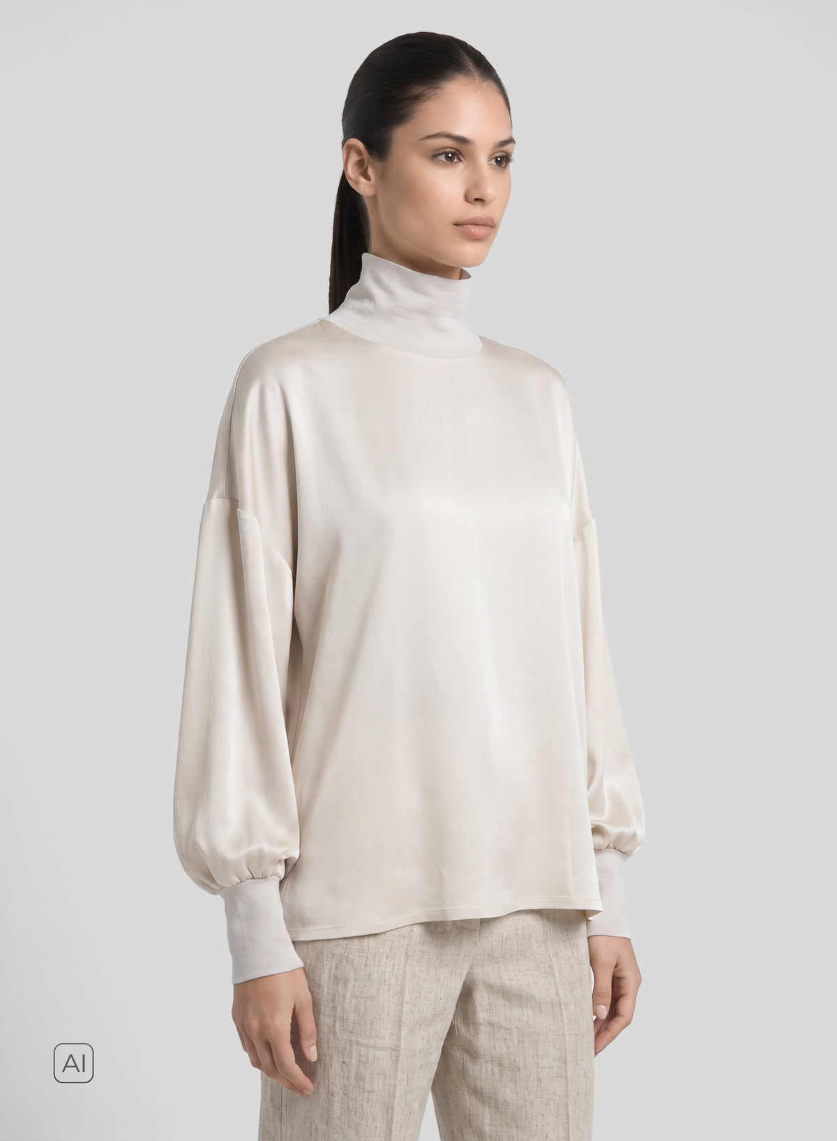 BLUSA IN TWILL DI MISTO SETA