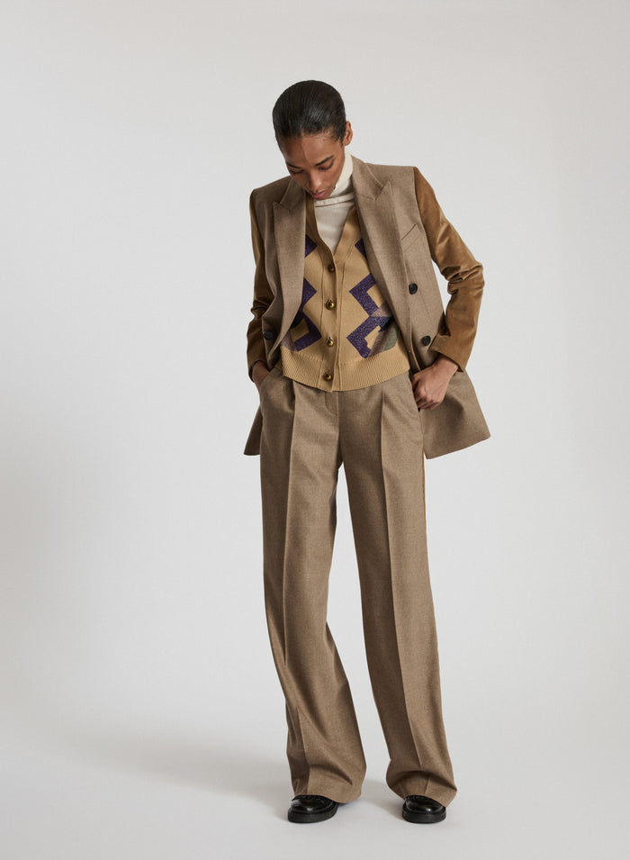 STRETCH FLANNEL TAILORED PANTS