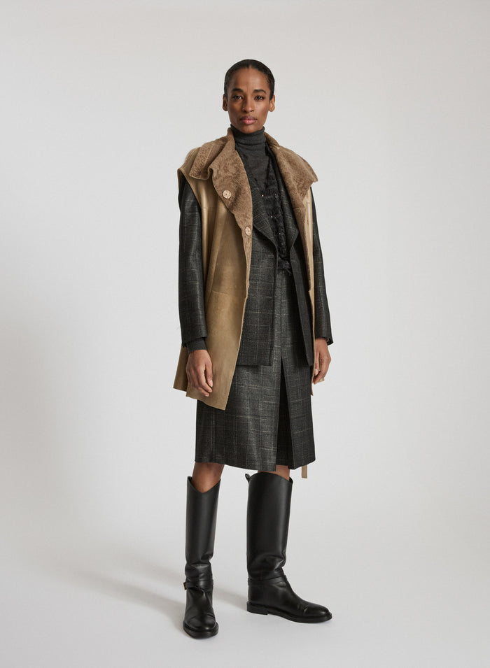 GILET IN MONTONE E MAGLIA IN RESCA JACQUARD