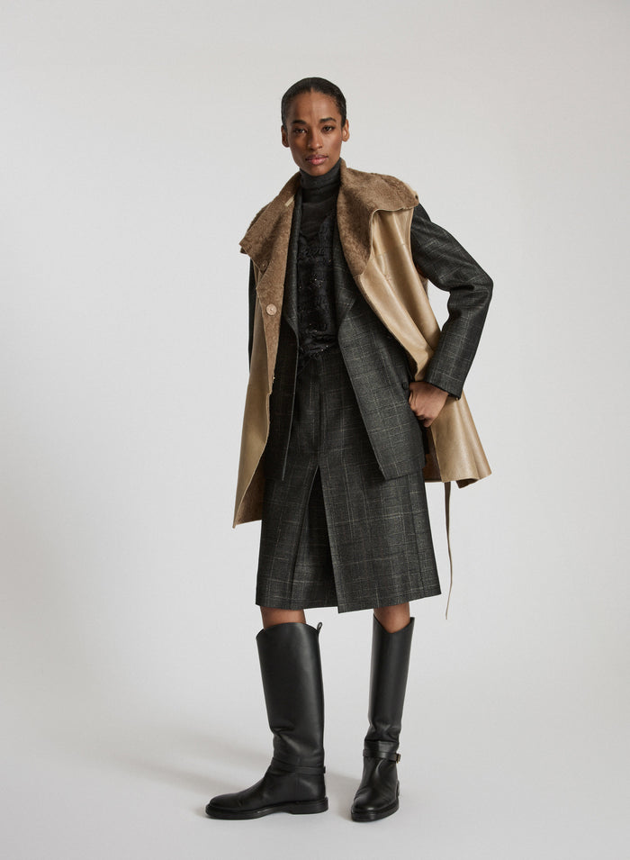 GILET IN MONTONE E MAGLIA IN RESCA JACQUARD
