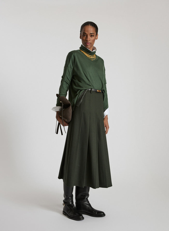 CASHMERE ANND SILK TURTLENECK WITH LUREX DETAIL