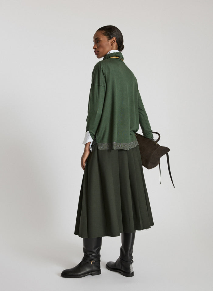 CASHMERE ANND SILK TURTLENECK WITH LUREX DETAIL