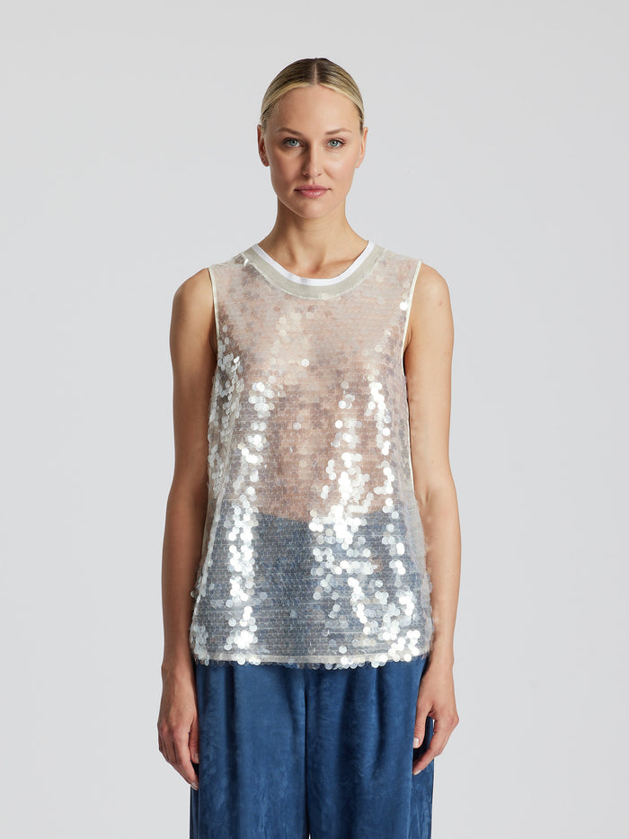 SILK TOP WITH SEQUINS