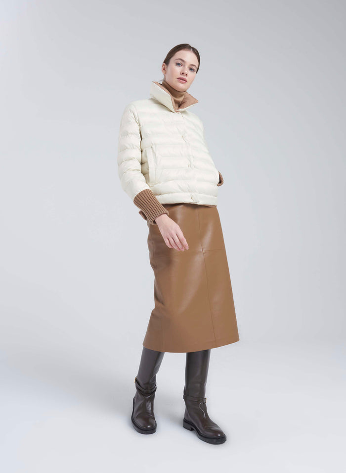 NAPPA LEATHER MIDI SKIRT