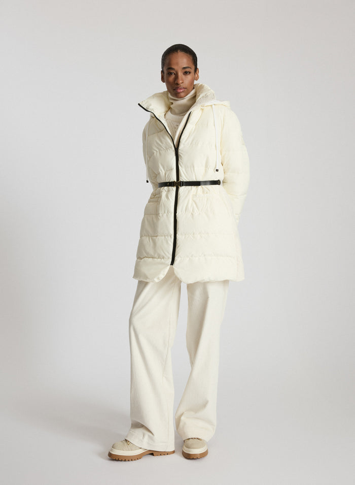 TECHNICAL CHIFFON AND VELVET PADDED JACKET