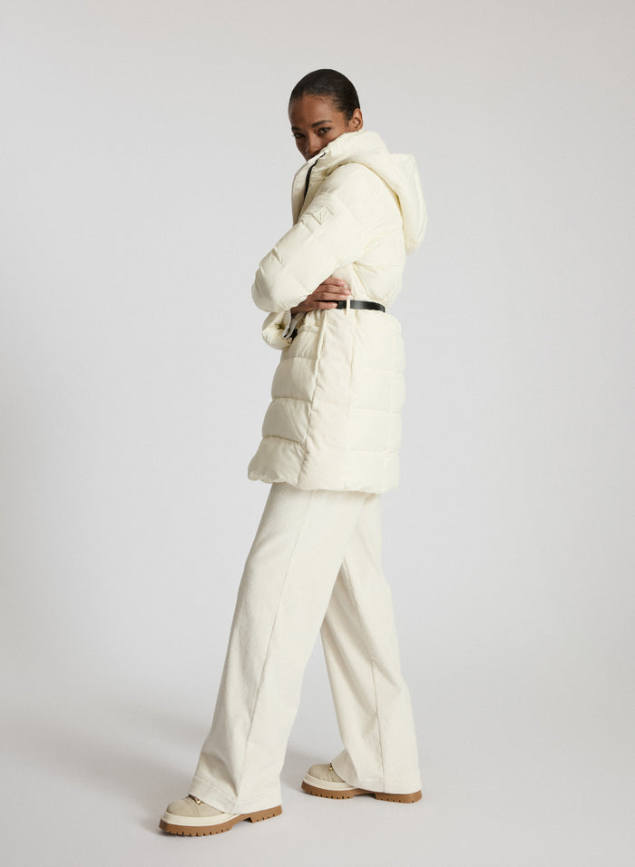 TECHNICAL CHIFFON AND VELVET PADDED JACKET