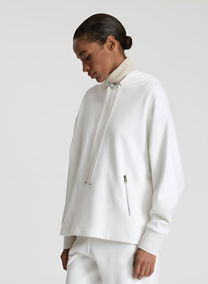 FELPA OVERSIZE IN MISTO COTONE CON CAPPUCCIO