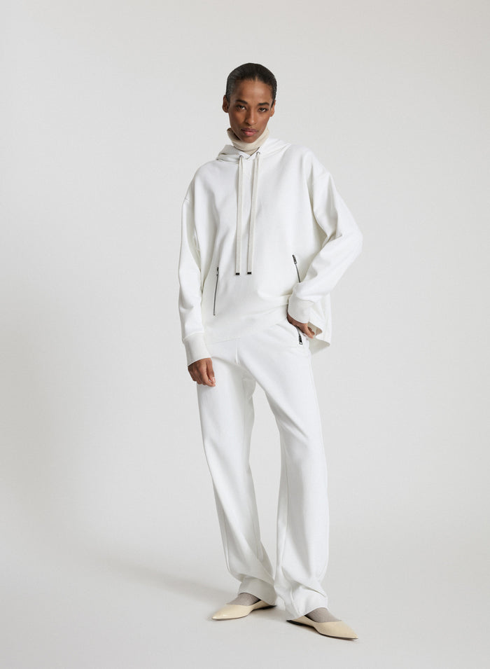 COTTON BLEND WIDE-LEG JOGGERS