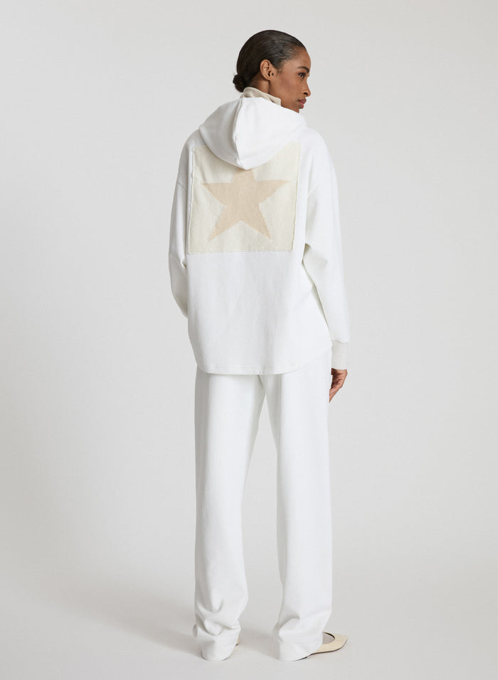 COTTON BLEND WIDE-LEG JOGGERS