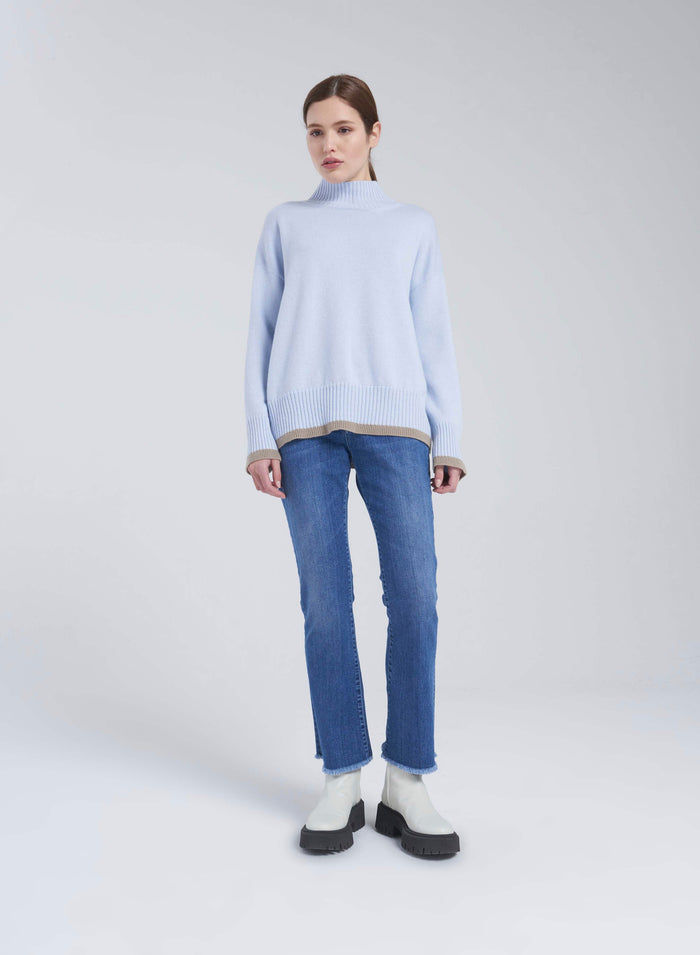 WOOL, CASHMERE AND SILK SWEATER